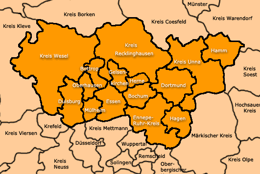 Warum beginnen enden gebiete ruhrgebiet kreis